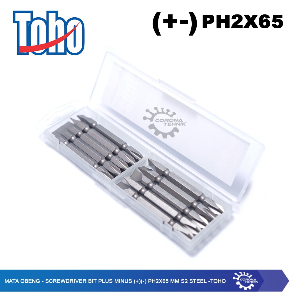 Toho - Mata Obeng - Screwdriver Bit Plus Min (+)(-) PH2x65 mm S2 Steel