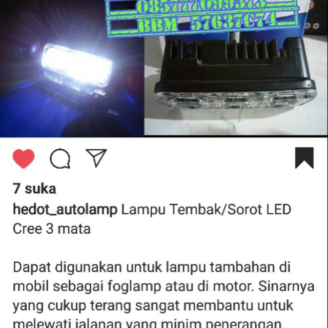 LAMPU LED 3 MATA BARIS, UNTUK KLX 150 & CRF 150
