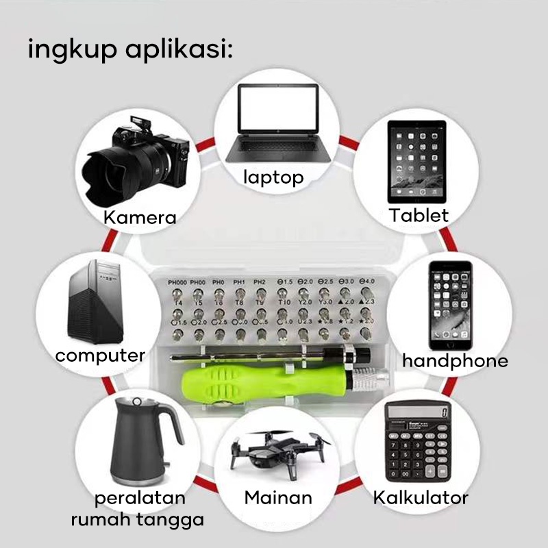 ISKU Obeng Set 32 in1 SerbaGuna Magnetic Screwdrivers Repair tool Obeng hp set multifungsi murah