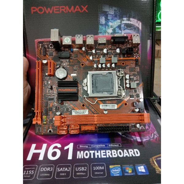 MOTHERBOARD H61 POWERMAX SOCKET LGA 1155 NEW