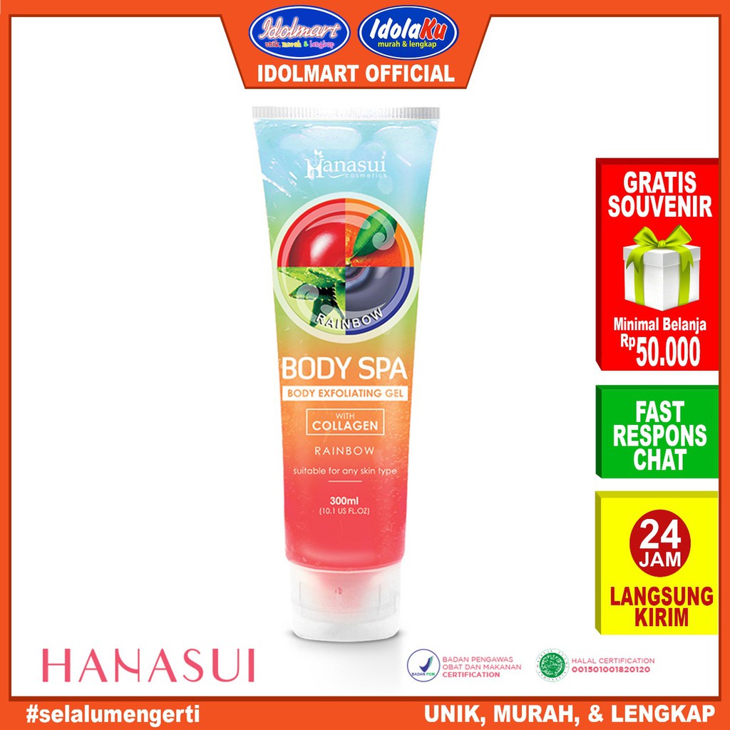 IDOLMART Hanasui Body Spa Exfoliating Gel Rainbow With Collagen Idolmart Surabaya