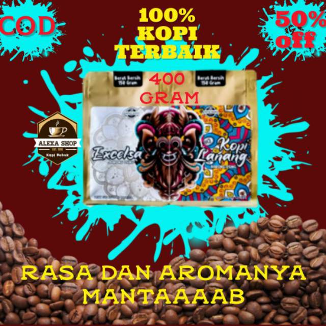 

KOPI BUBUK LANANG EXCELSA MURNI ASLI HITAM ARABIKA ROBUSTA LOKAL TANPA CAMPURAN NIKMAT GROSIR MURAH