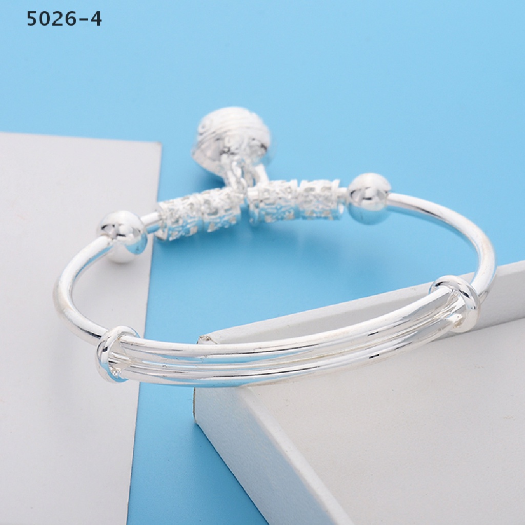 5026-4 Vintage Fashion Women Bell Jewelry Silver Plated Cuff Bracelet Charm Bangle Gift 5026-4