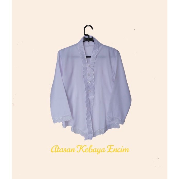 Kebaya Encim atasan / Baju kebaya anak sekolah SD / baju kebaya anak SD putih panjang kartini modern