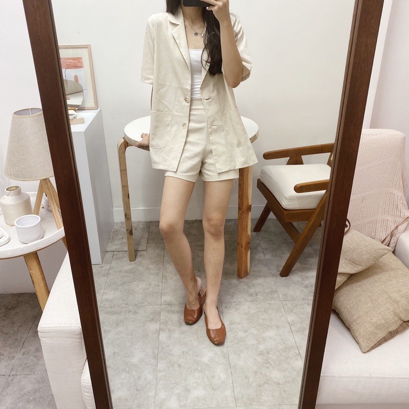 Muji linen Blazer Set