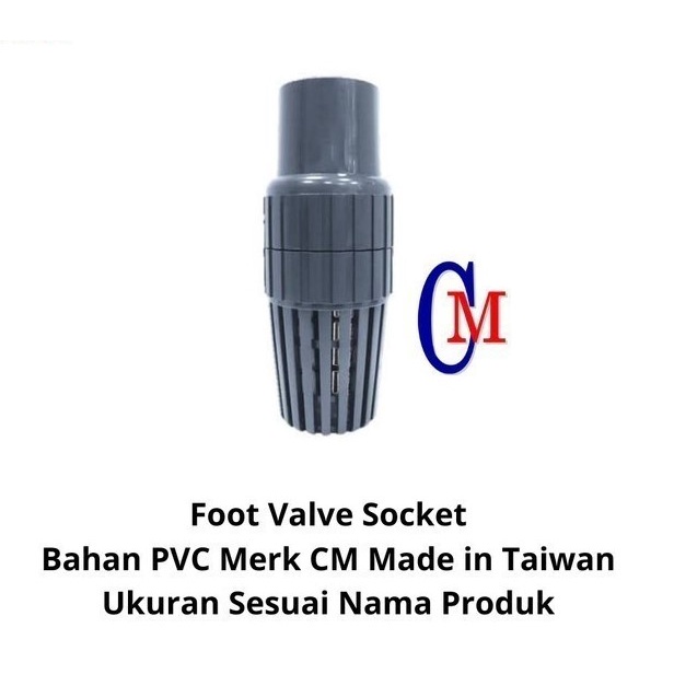 Foot Valve Socket PVC 3/4&quot; Merk CM