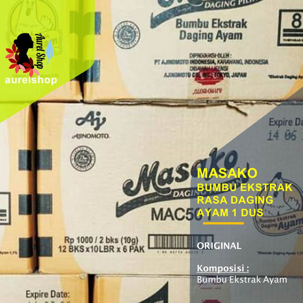 

Masako Kaldu Rasa Daging Ayam 11 g kemasan Karton