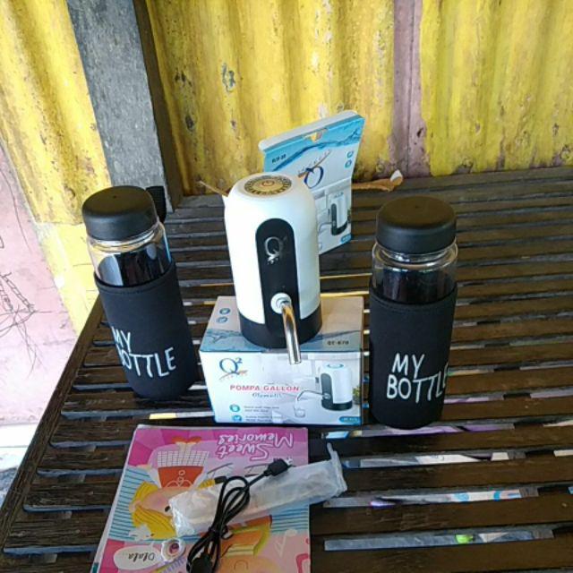 My Bottle Clear 545 Ml + Pouch Botol Minum Infused Water Kain Spandex Tebal Kuat Anti Air - Hitam