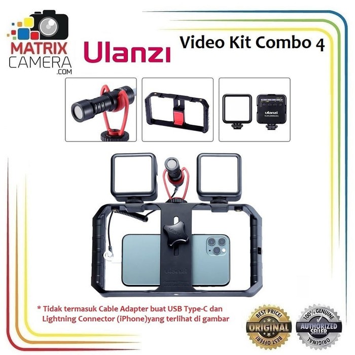 Ulanzi Video Kit Combo 4 Paket Vlog buat Vlogging Mic LED Rig Cage