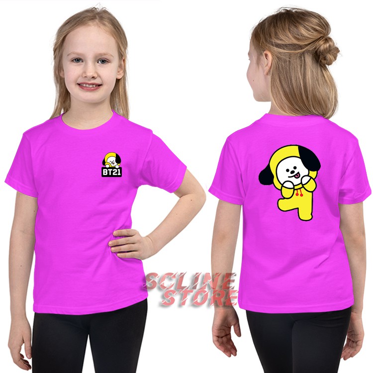 KAOS BAJU ANAK BTS BT21 Chimmy Jimin + (Gratis Nama)
