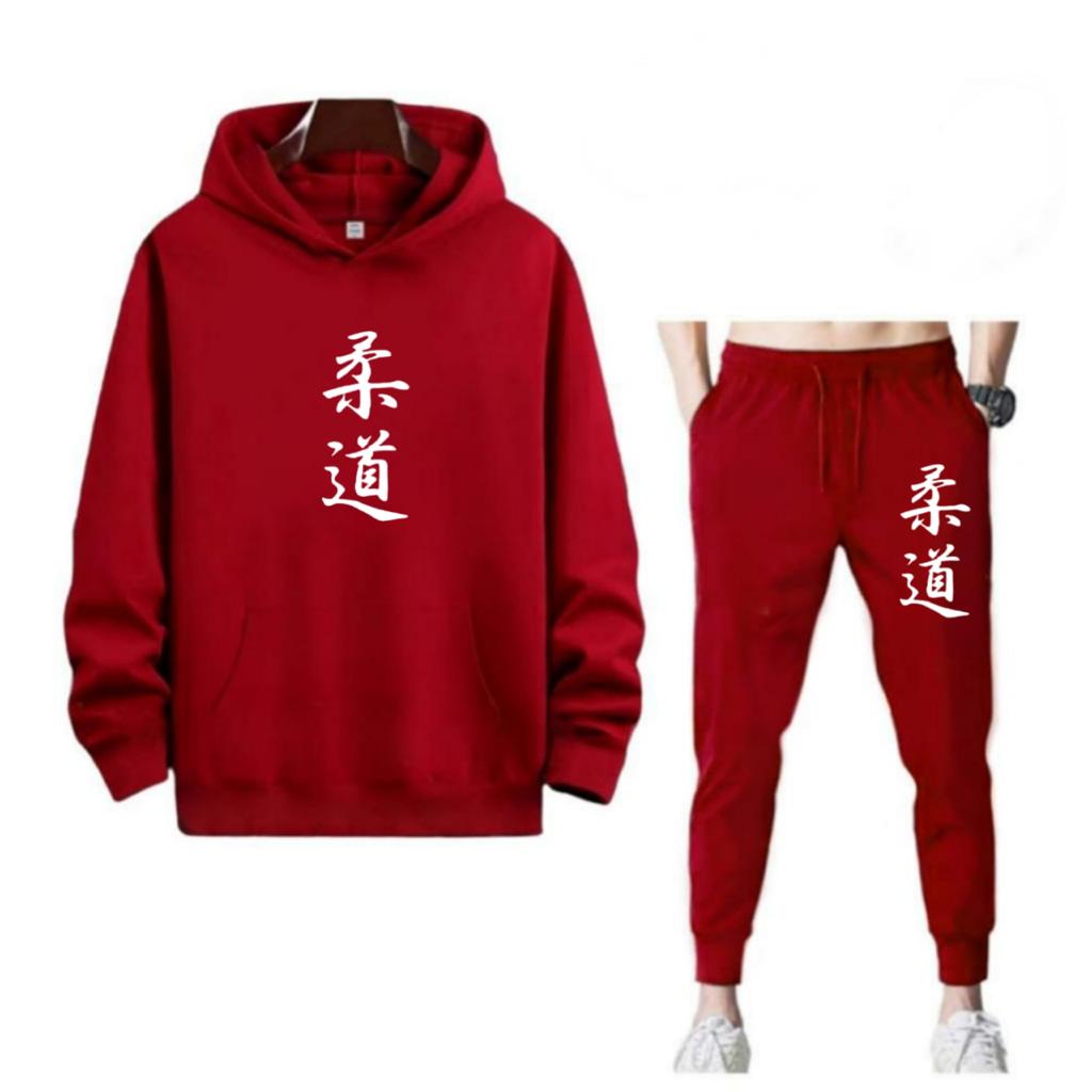 SETELAN PRIA HOODIE ROUDAO TULISAN CINA DAN CELANA JOGGER MURAH TERLARIS