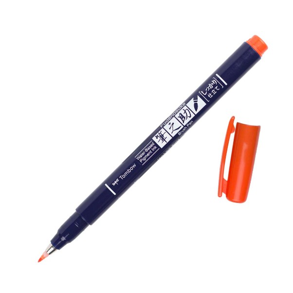 

Fudenosuke Colours Brush Pen Tombow Waterproof Orange