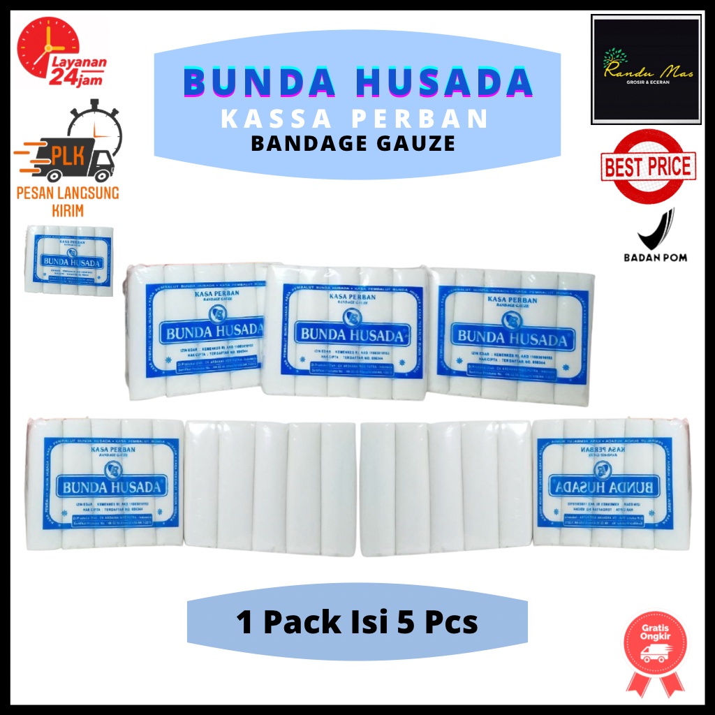 Perban Kasa Kain Gulung / Verban Medis Pembalut Luka Roll Steril Original Bunda Husada