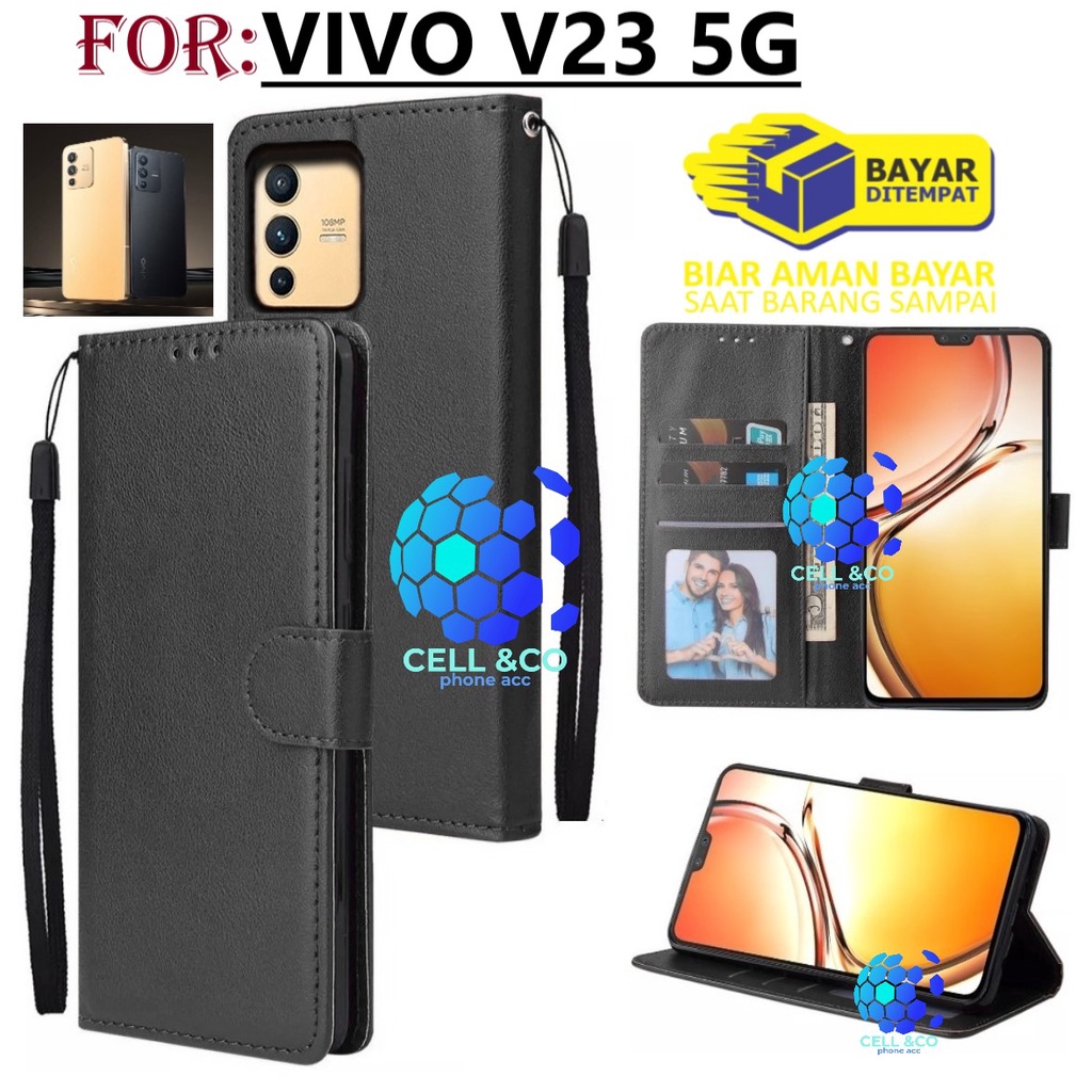 NEW VIVO V23 5G CASE FLIP LEATHER WALLET PREMIUM FLIP CASE BUKA TUTUP KESING HP CASING FLIP CASE WALLET VIVO V23 5G