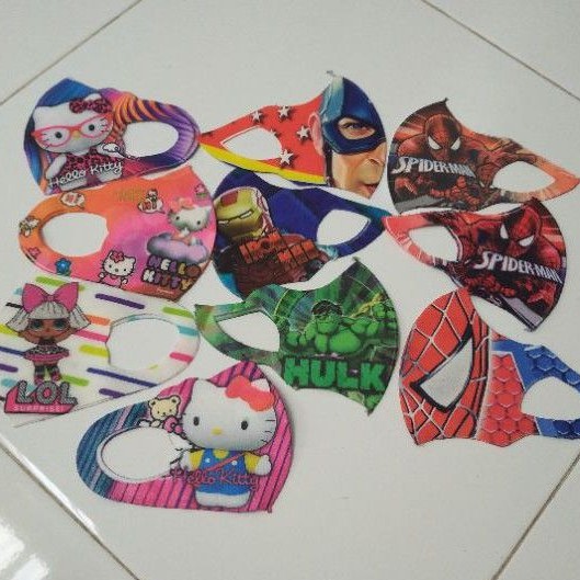 Masker anak scuba masker anak laki laki perempuan unisex full printing tidak luntur tebal