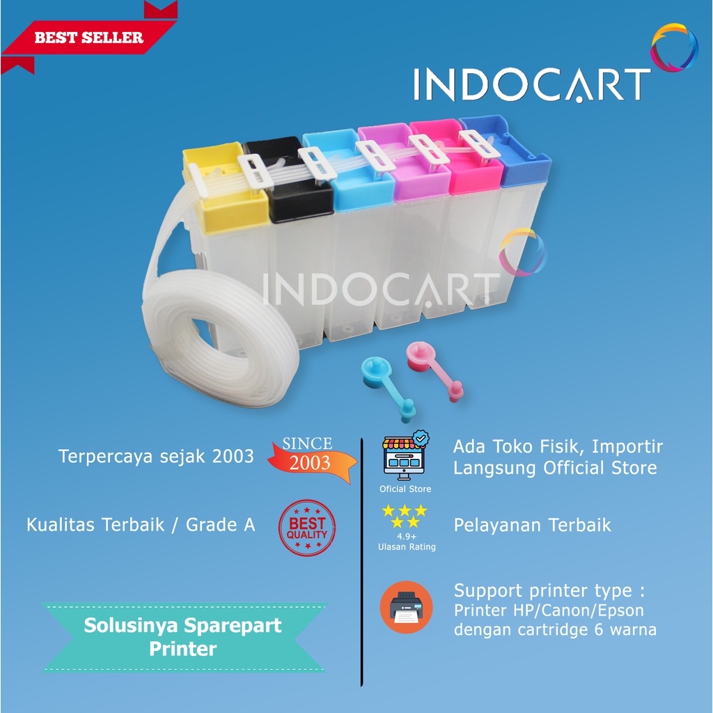 Jual Indocart Ink Tank Modif Tabung Infus Printer Tinta Hp Canon Epson 100ml 6 Warna Shopee 7915