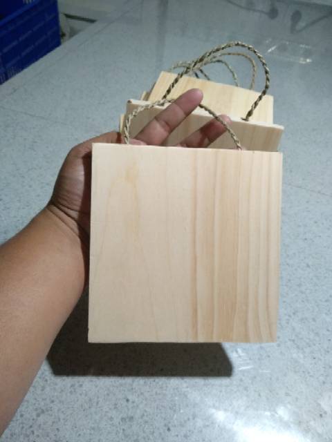 Talenan Kayu 15cm x 15cm / Talenan Tali / Talenan Lukis