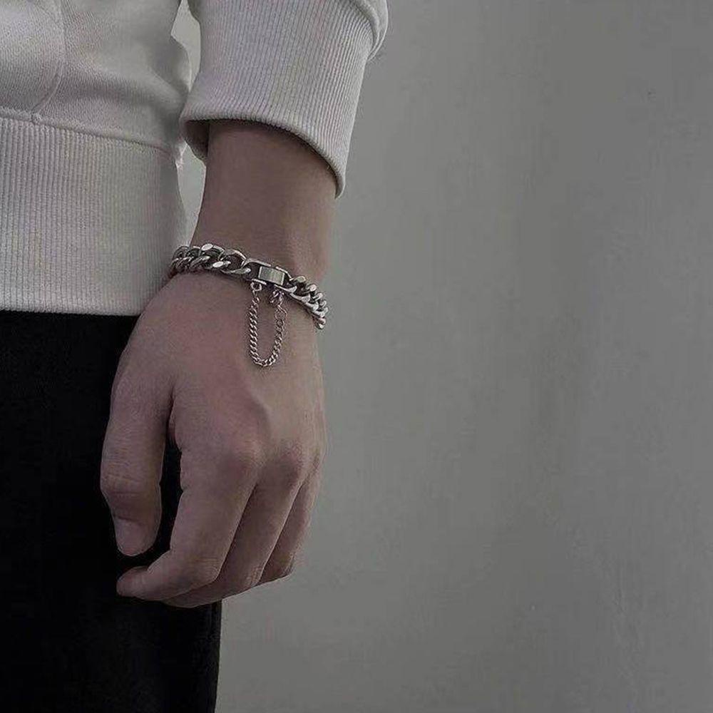 Gelang Rantai Tangan Bahan Alloy Tebal Warna-Warni Gaya Hip Hop Korea Untuk Pria Dan Wanita