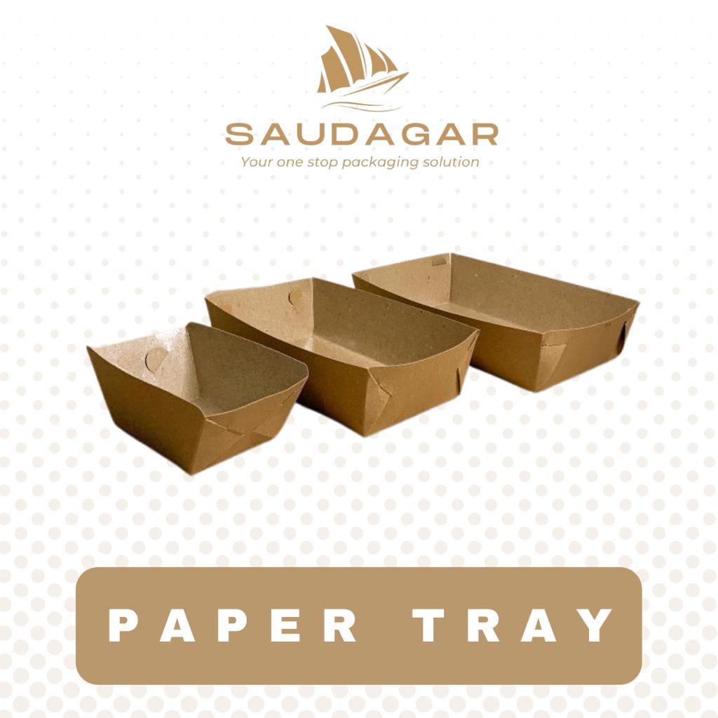 Paper food tray Kraft / Piring Kertas Makanan Medium