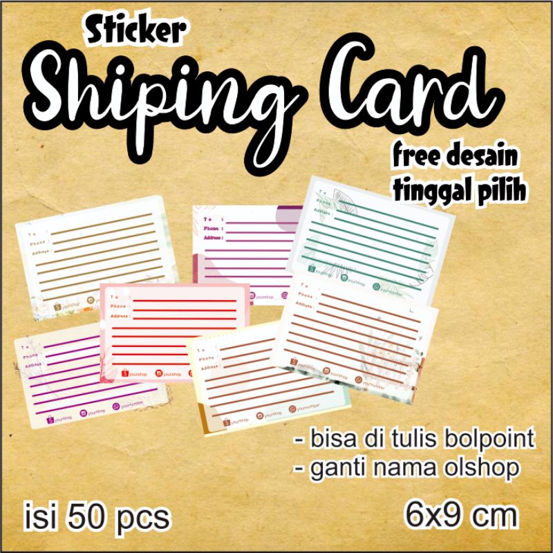 

SHIPING CARD | LABEL PENGIRIMAN | LEBEL PENGIRIMAN OLSHOP MURAH ANTI LUNTUR