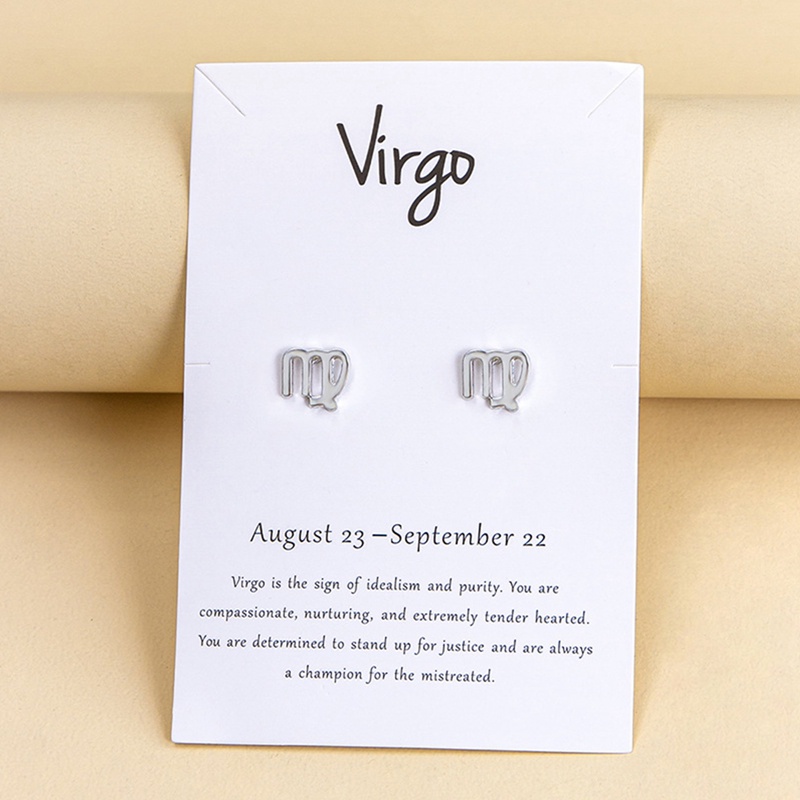 Anting Tusuk Model 12 Rasi Bintang Leo Libra Aries Warna Emas Untuk Wanita