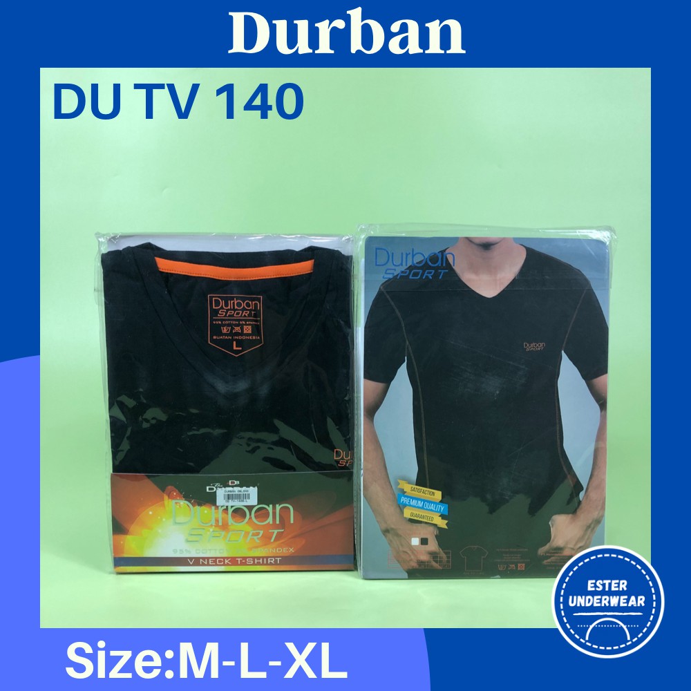 KAOS OBLONG DURBAN V-NECK DU TV 140 B/W  ISI-1 PCS