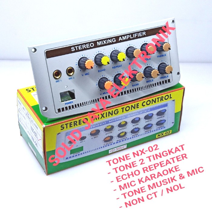 TONE CONTROL AKTIF ACTIVE MIXING 2 TINGKAT ECHO REPEATER KARAOKE MIC KONTROL NX-02 NX02 NX 02 NELC