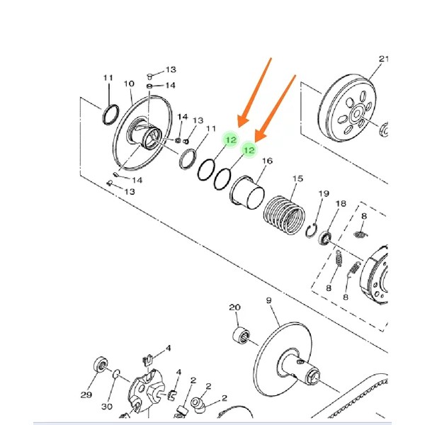 KARET ORING PULY SECONDARY CVT NMAX AEROX 155 LAMA NEW CONNECTED LEXI ORIGINAL YGP 2DP-E7465-10