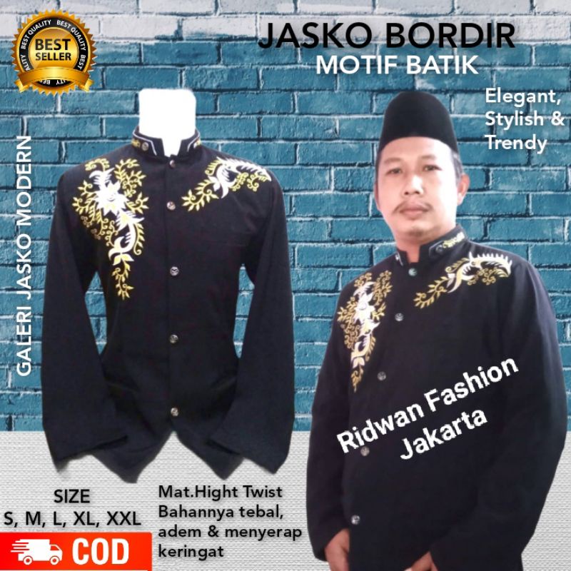 Jasko Hitam Bordir | Baju Koko dewasa | Jasko Bordir | Jas Koko Pria |  Jasko Bordir | Jas Koko