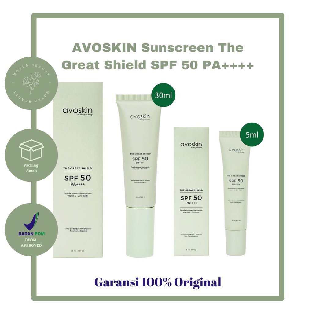 AVOSKIN Sunscreen The Great Shield SPF 50 PA++++ 5ml 30ml