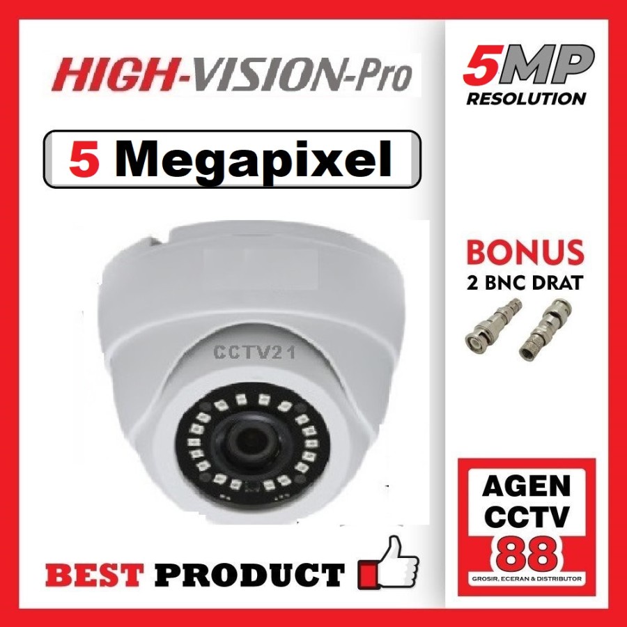 Camera cctv High-Vision-Pro Indoor 5MP ULTRA HD Bonus 2Pcs BNC Drat