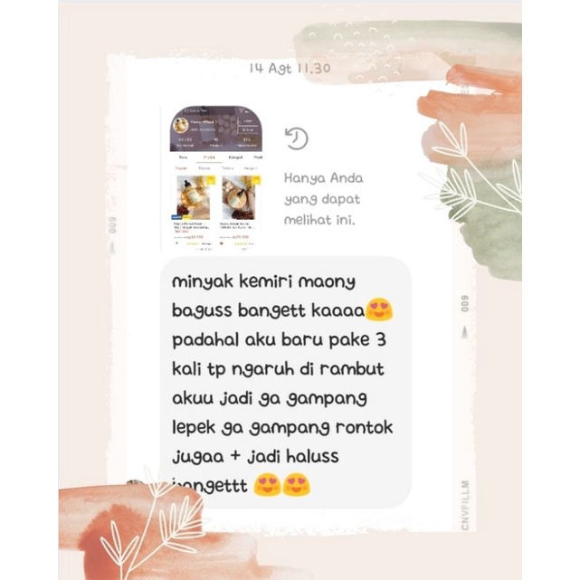 Maony 100% Minyak Kemiri Murni 60ml Untuk Rambut Rontok Penebal dan Penumbuh Rambut-3