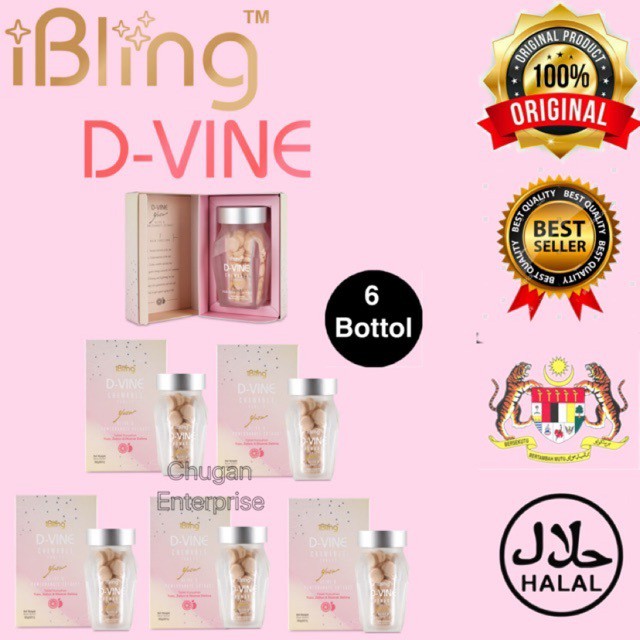 new D-Vine New DVine D-vine Divine asli original Collagen Pemutih Kulit 15 butir