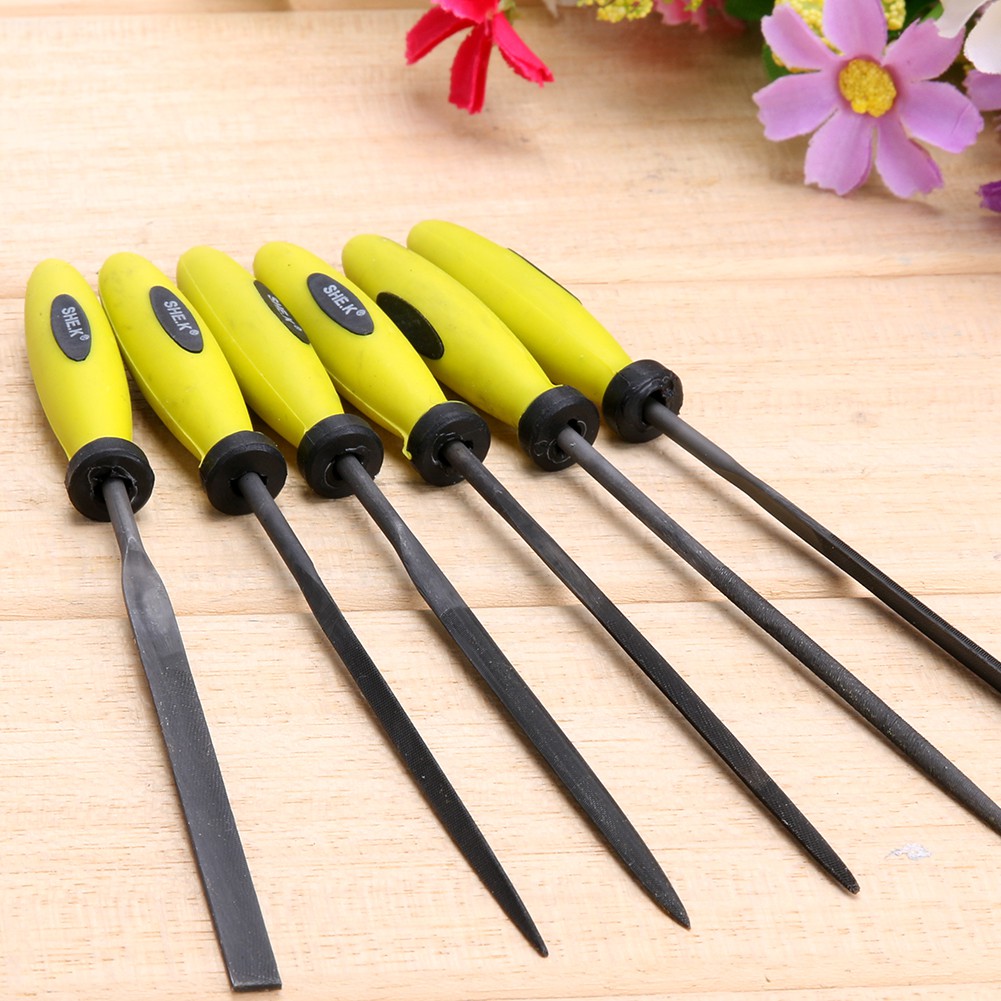 6pcs Precision Aluminum File Mini Assorted Rasp Diamond Needle Repair Tool Set