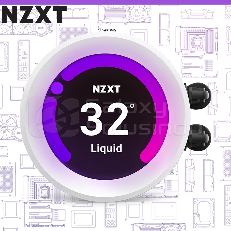 NZXT Kraken Z63 RGB Matte White 280mm AIO Liquid Cooler with LCD Display