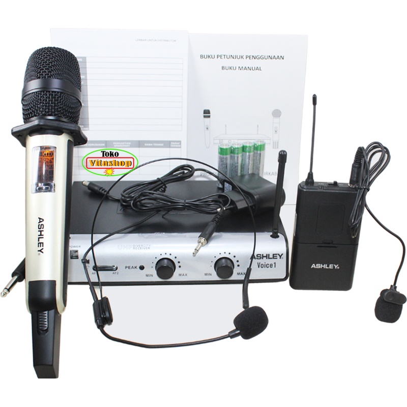 MIC ASHLEY VOICE-1 PJH / MICROPHONE PEGANG + CLIP ON/ MIC HEADSET