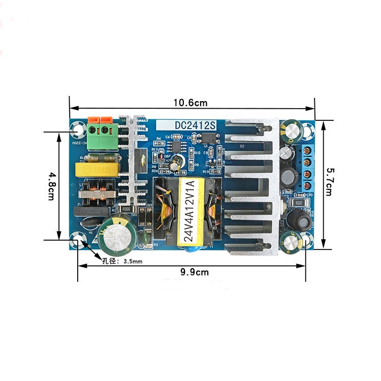 Power supplyAC to DC Dual Output 24V 4A dan 12V 1A (2412B)