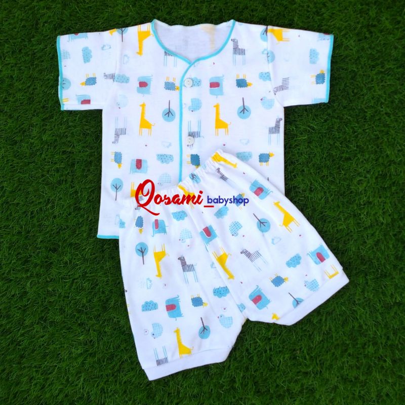 SHANKUSEN 3 pcs Setelan Pendek Bayi Newborn Motif SNI