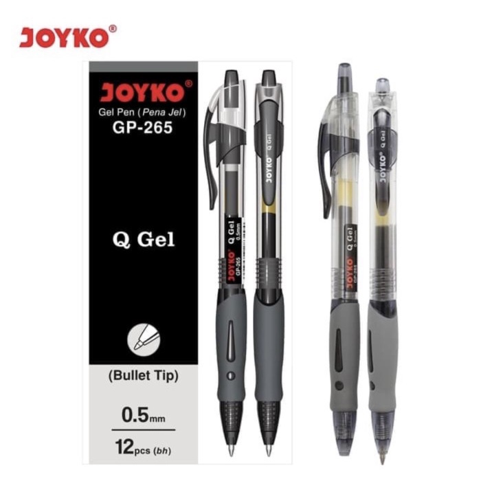 

PEN GEL PEN KLIK JOYKO GP-265 Q GELL HITAM 0.5 MM 1BOX 12 PCS Terlaris