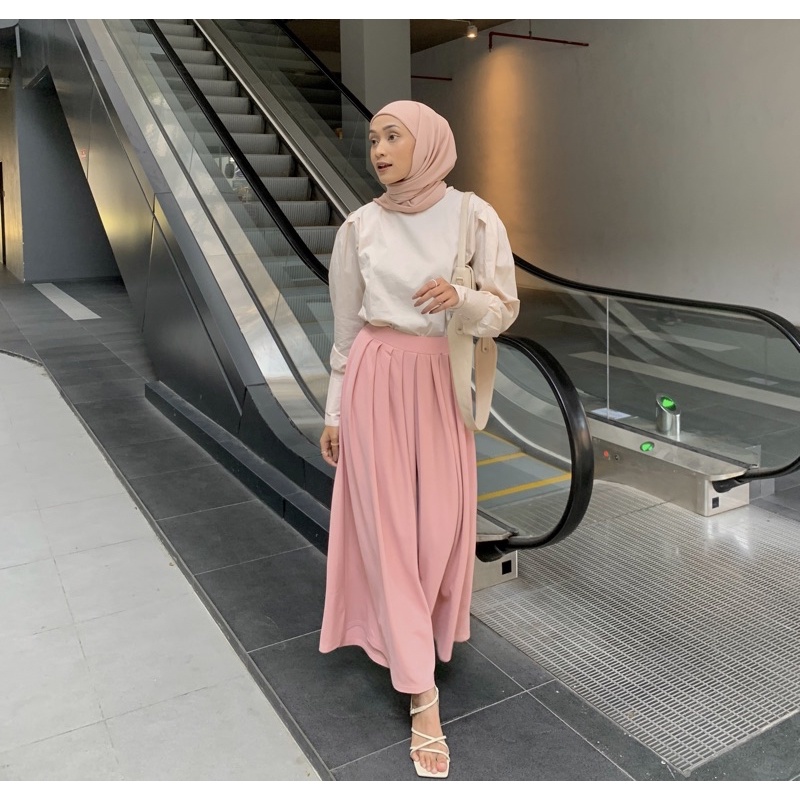 Kulot Panjang Louisa Pant Premium (Cullote Kulot) Fit to S-XL-1