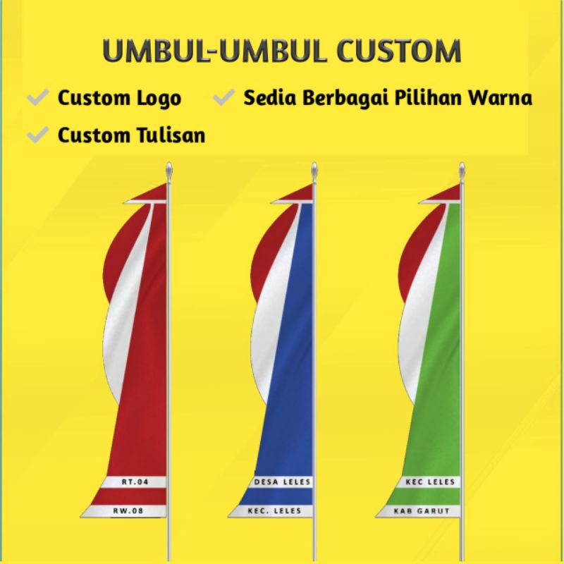 umbul-umbul botol custom tulisan