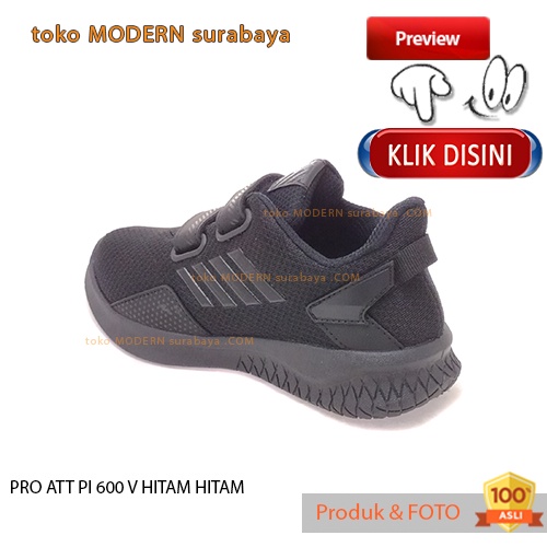 PRO ATT PI 600 V HITAM HITAM sepatu anak sekolah casual sneakers