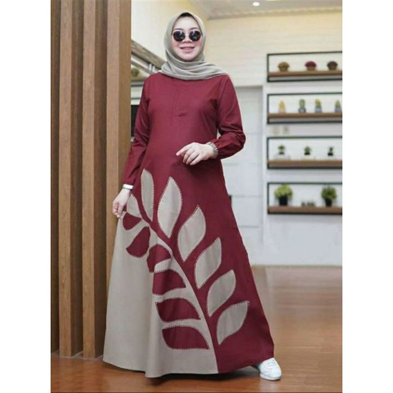 Gamis Syari Wanita Ns Fc Najibah Bordir Flowers Indah Kekinian