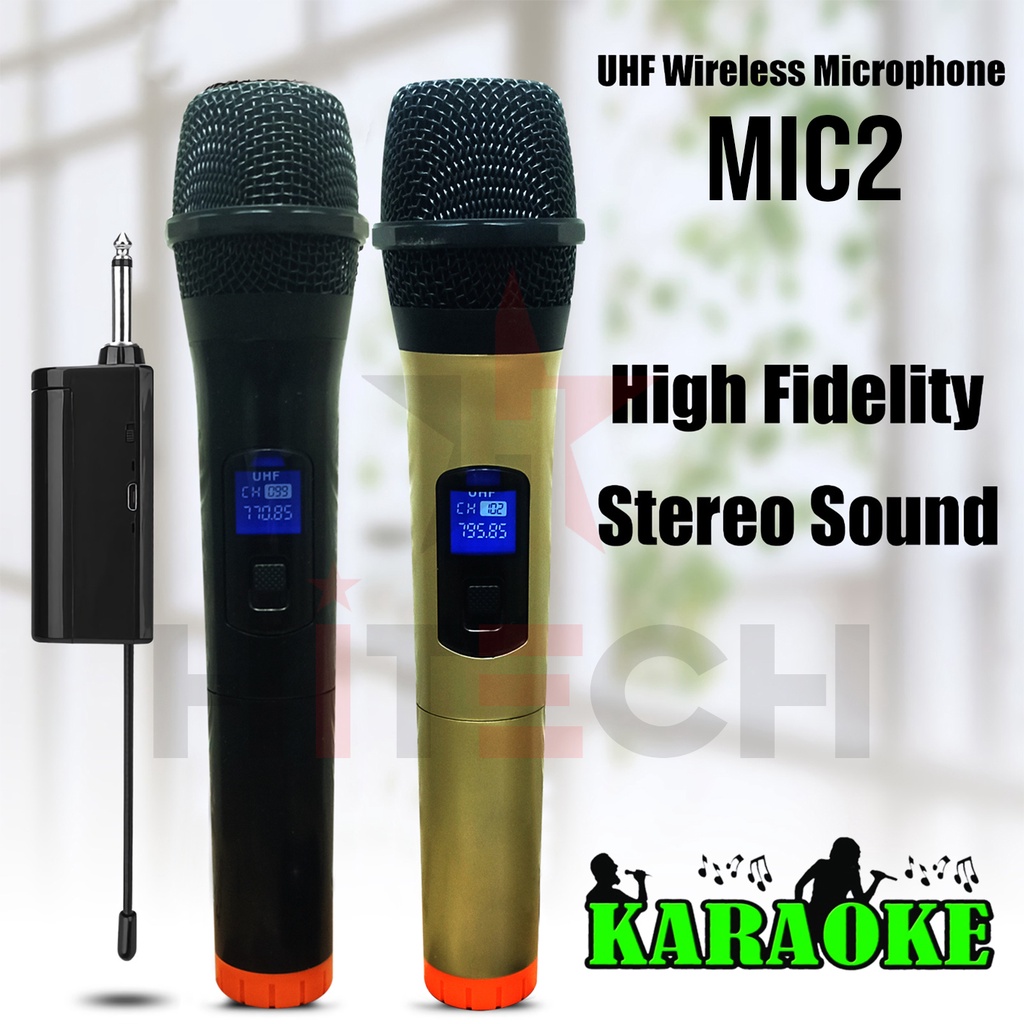 MIC2 Wireless Microphone Dual Karaoke Mic with Receiver System BLACK