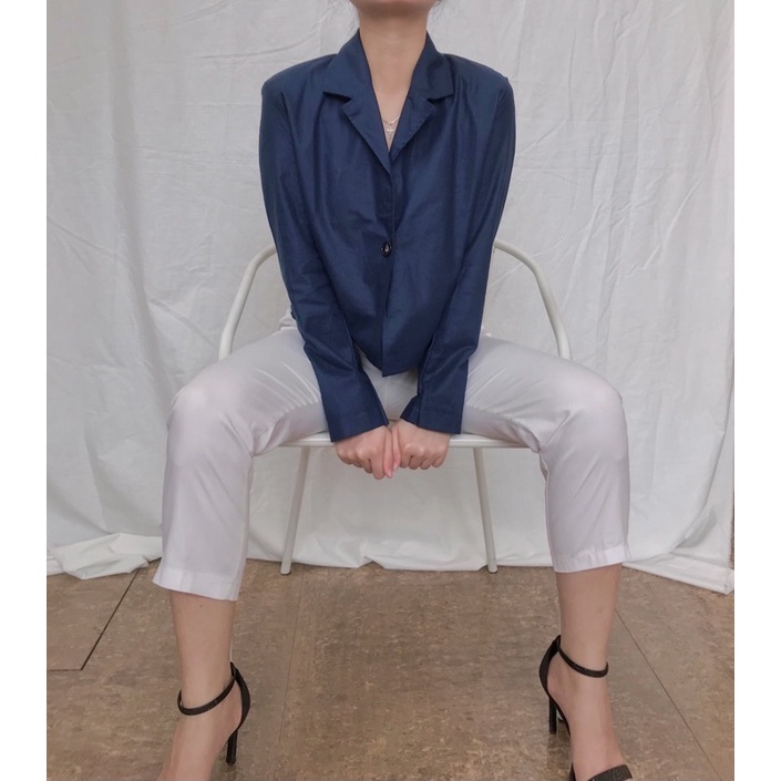Selim Label Yoon Crop Blazer Korea Wanita Crop Shirt