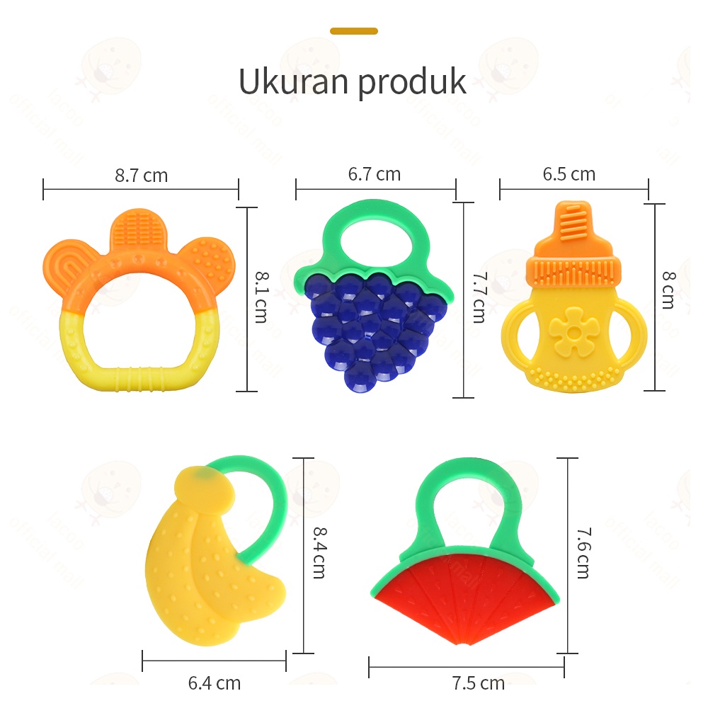 Mainan teether bayi BPA free gigitan bayi bentuk buah