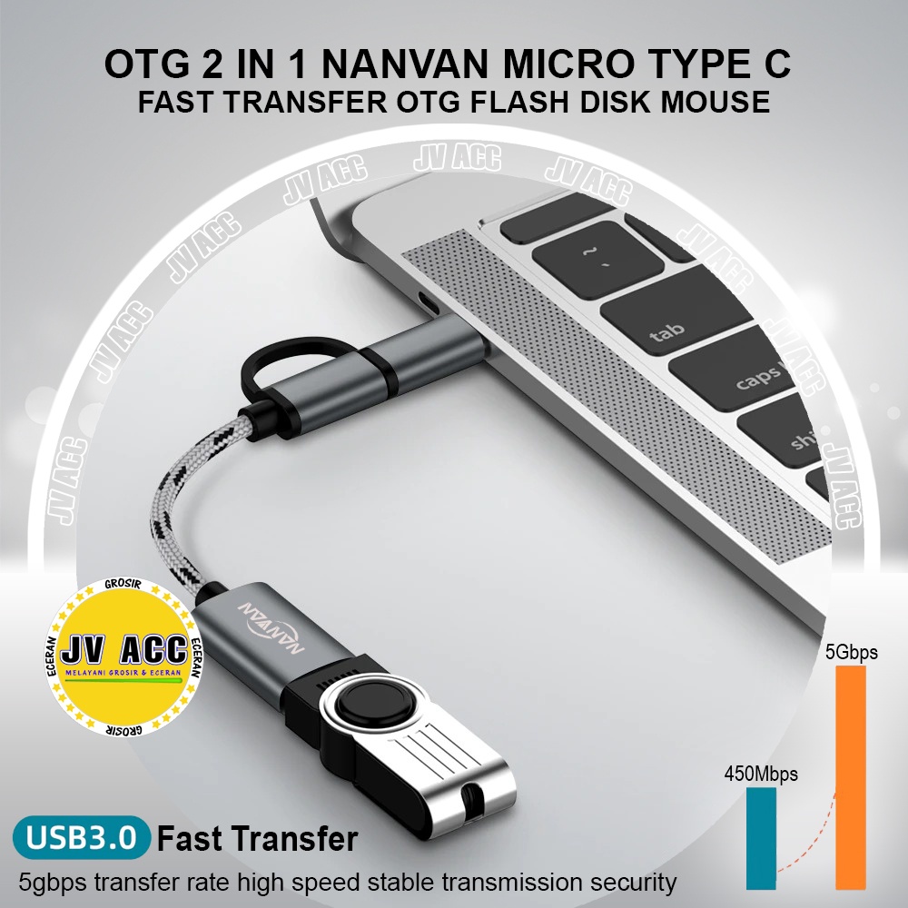 OTG 2 IN 1 NANVAN MICRO TYPE C FAST TRANSFER OTG FLASH DISK MOUSE