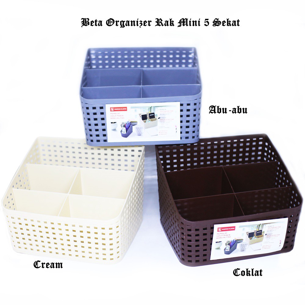 Rak Mini Beta Organizer 5 Sekat Warna