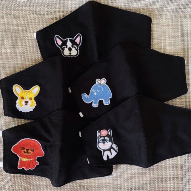 Masker custom dengan Bordir lucu