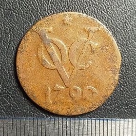 #9.VB. UANG KUNO / KOIN KUNO VOC BELANDA 2 DUIT TAHUN 1790